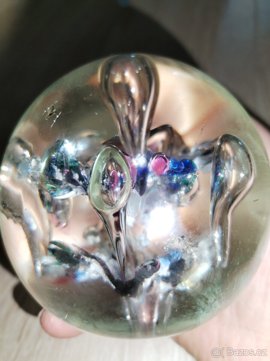 Retro skleněné těžítko. - 5