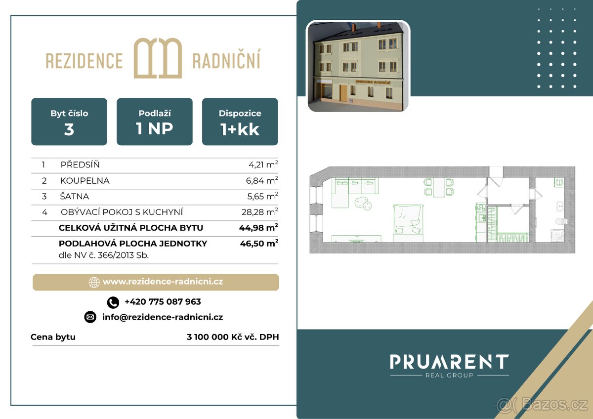 Byt 1+kk – Šumperk, okres Šumperk – pohled 5