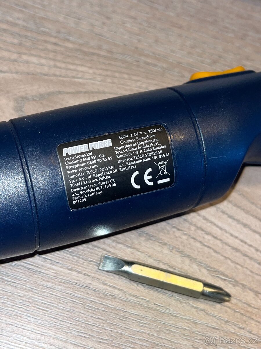 AKU bezdrátový šroubovák Tesco Power Force 2.4V - 5