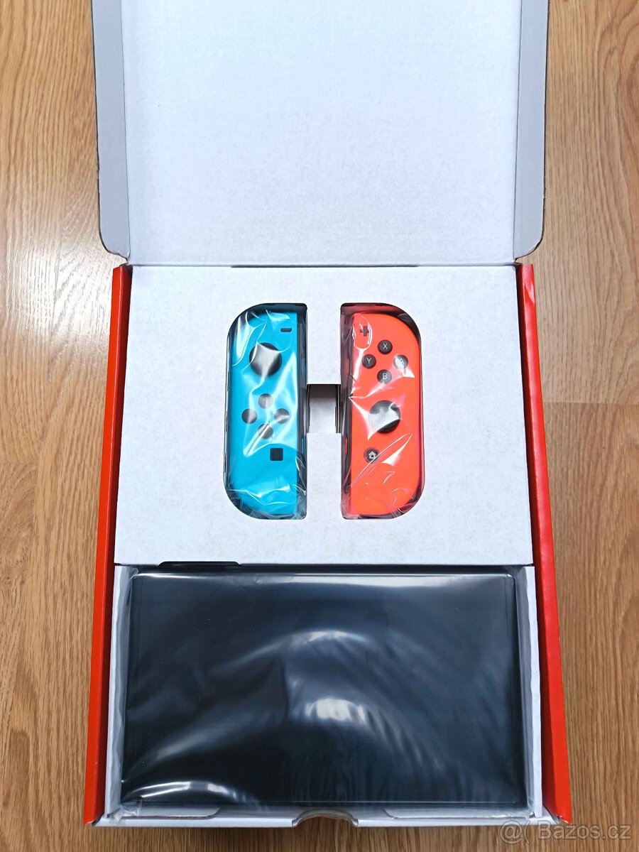 Prodám nové Nintendo Switch OLED (Neon Blue / Red) v záruce - 5