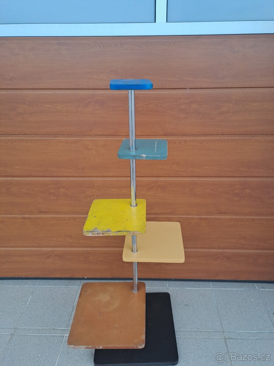 chrom - chromovaný květinový stojan - stolek THONET - KOVONA - 5