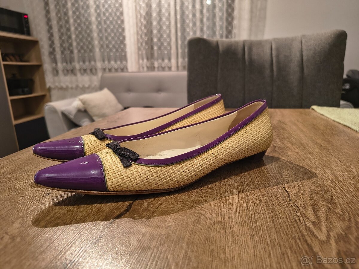 PRADA Raffia Colorblock Baleríny - Velikost 40 - 5