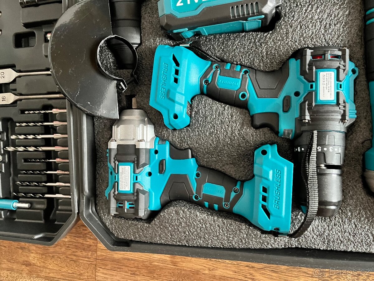 Sada nářadí 4v1 - flexa + rázový utahovák + vrtačka + kladiv - 5