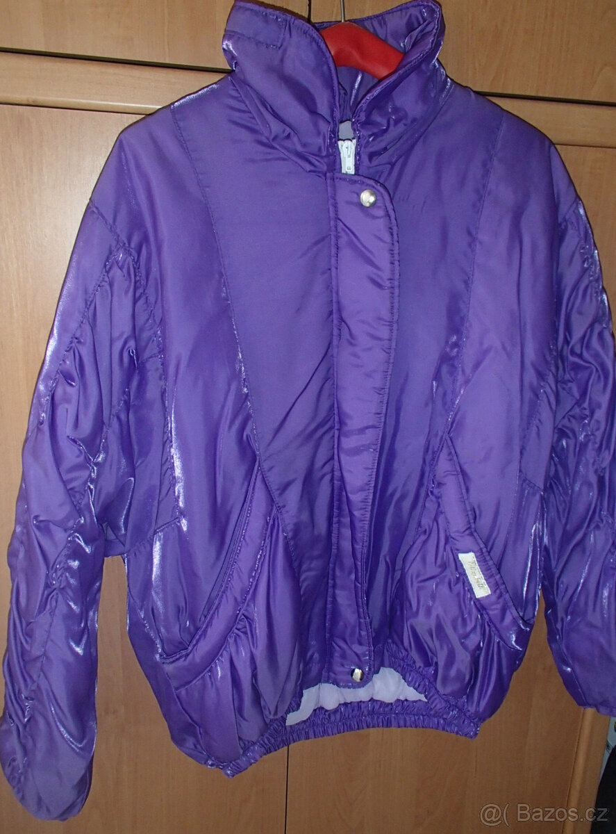 Dámský 3/4 kabátek 44-46, fialová bunda 38 a nová šála - 5