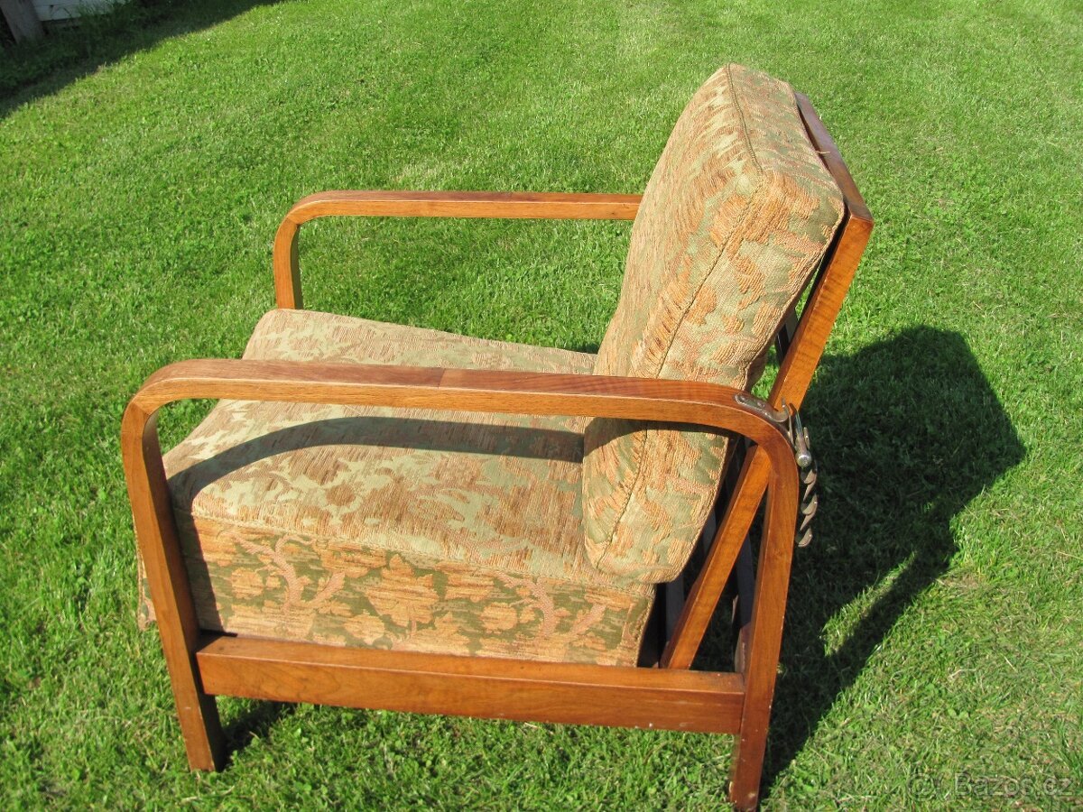 Polohovací křeslo Art Deco / 2ks / Halabala ? - 5