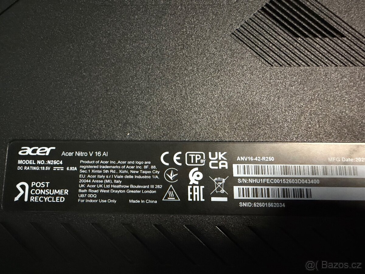 Herní Notebook Acer Nitro V 16 AI - Záruka - 5