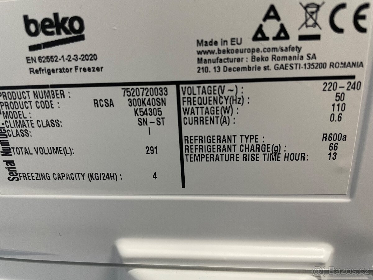 Zánovní lednice Beko RCSA300K40SN - 5