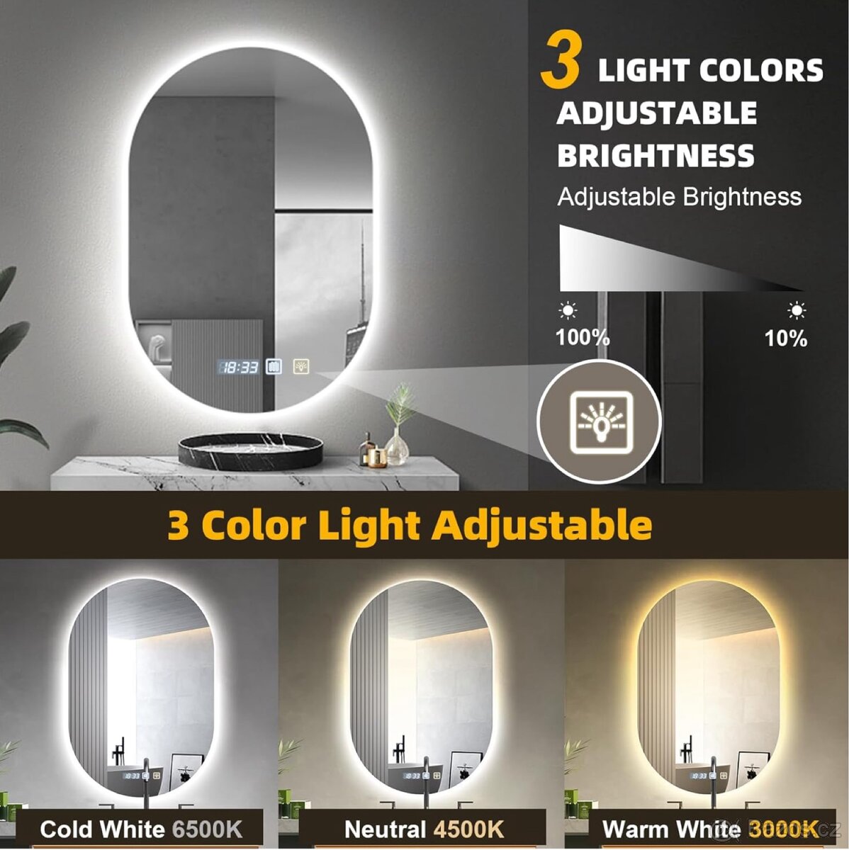 Zrcadlo do koupelny 75x50 cm - 5