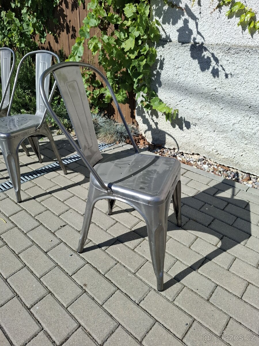 4x plechové židle - 5