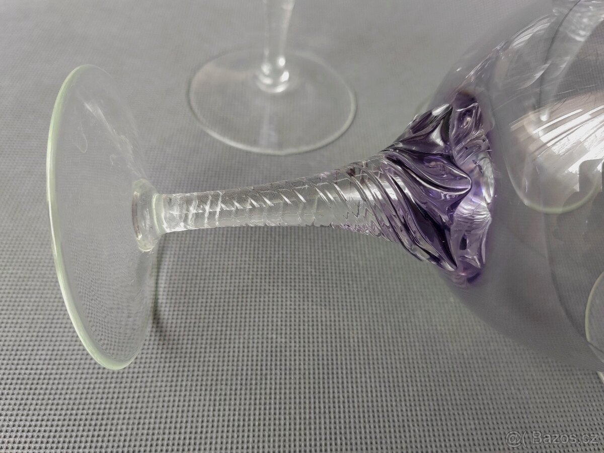 Krásná sada sklenic na sekt od Milana Meteláka - 5