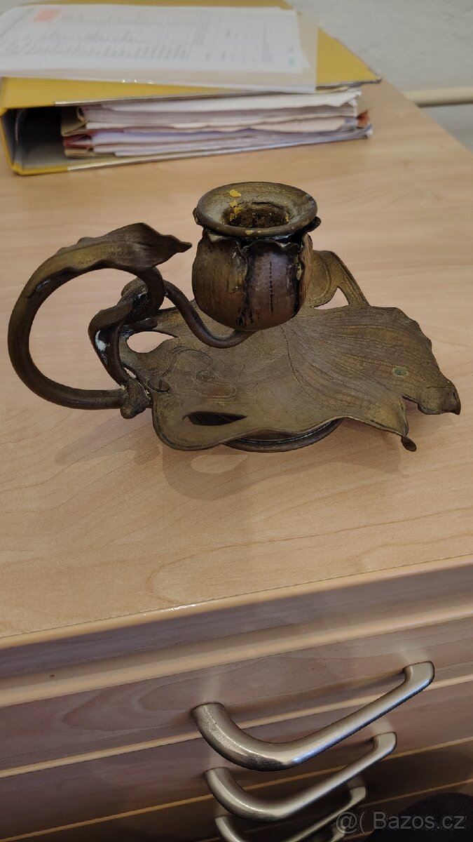 Hmoždíř, svícny mosazné. - 5