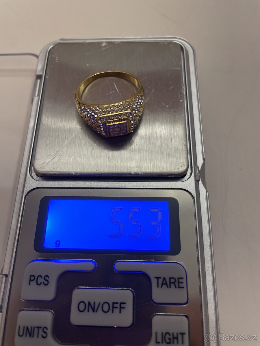 Pozlacený prsten s kameny - 5