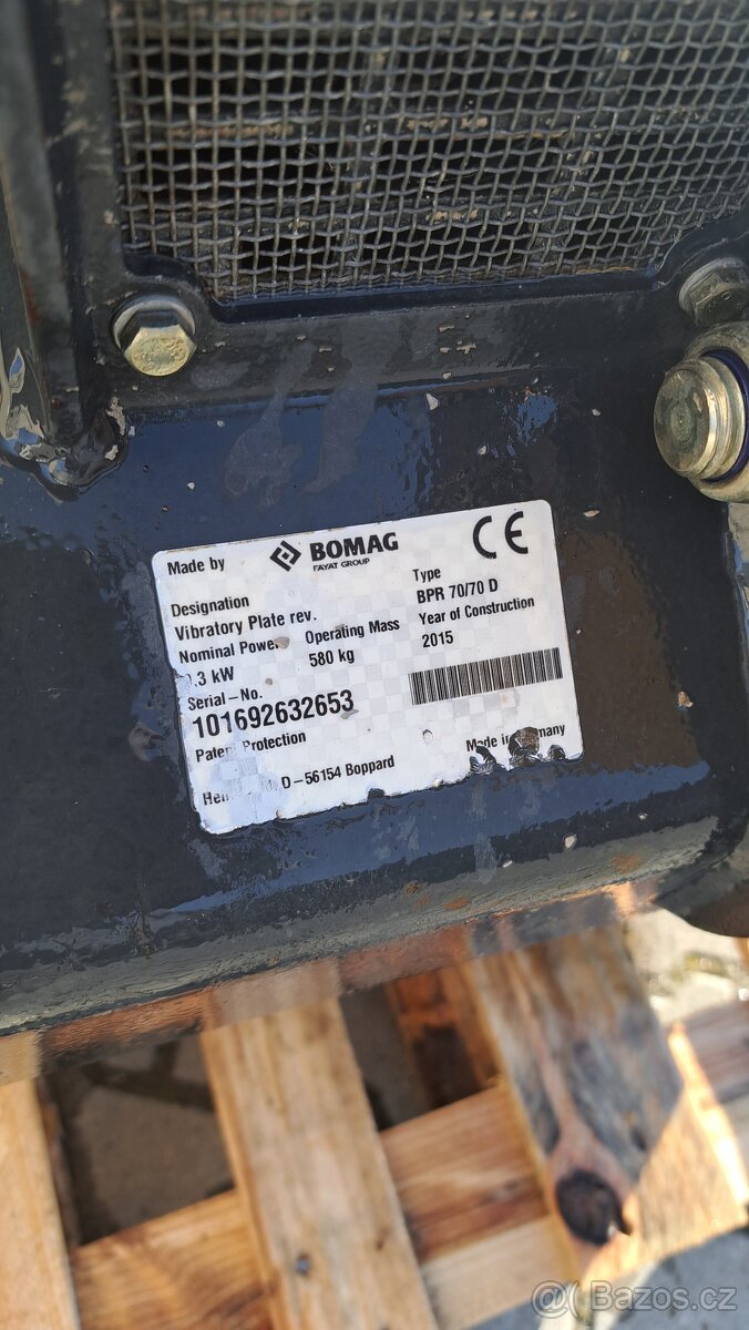 Vibrační deska Bomag BPR 70/70, Hatz, 580kg - 5