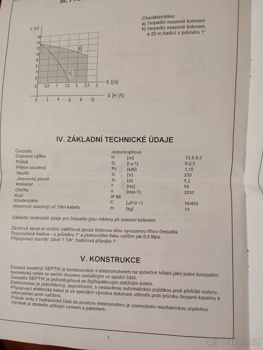 Ponorné čerpadlo Septik - 5