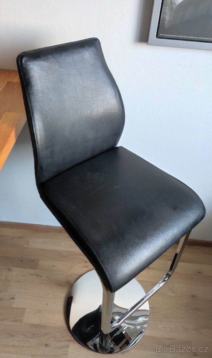 barová židle chrom/kůže - nepoškozené - 5