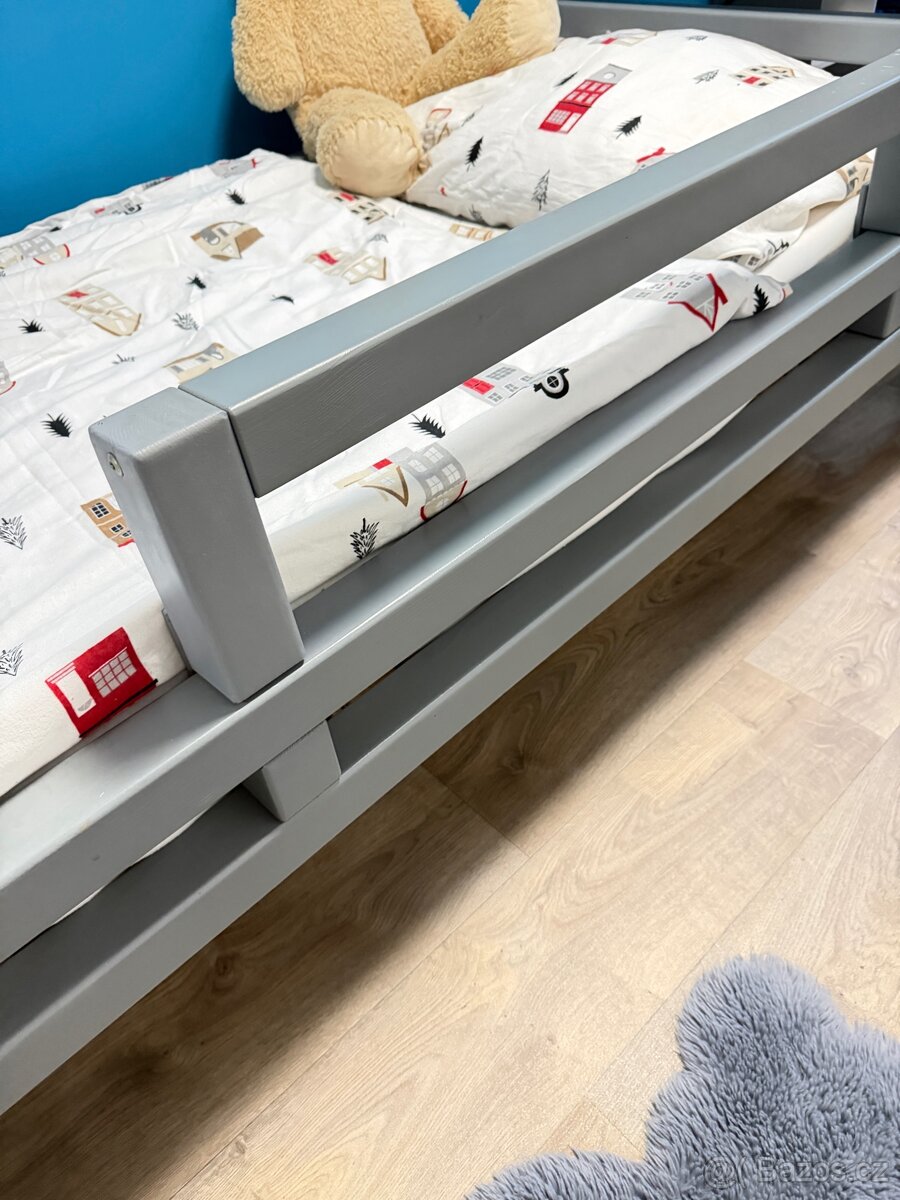 Dětská postel Benlemi domeček, šedá, masiv, top stav - 5