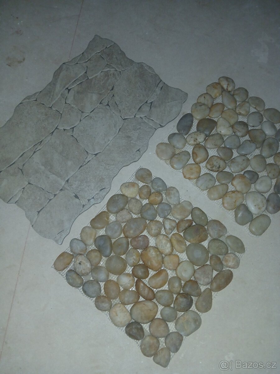 Vzorky kusy obkladů, kamenné, mozaiky oblázky - 5