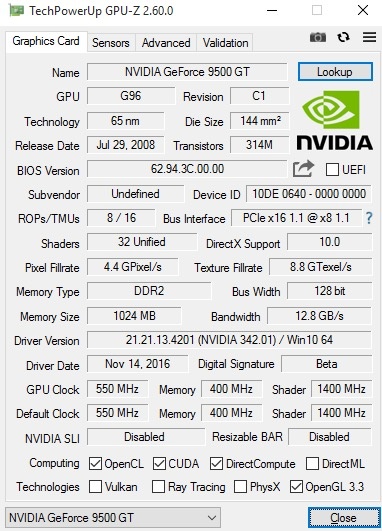 Nvidia GeForce 9500 GT, 1 GB s pasivním chlazením - 5