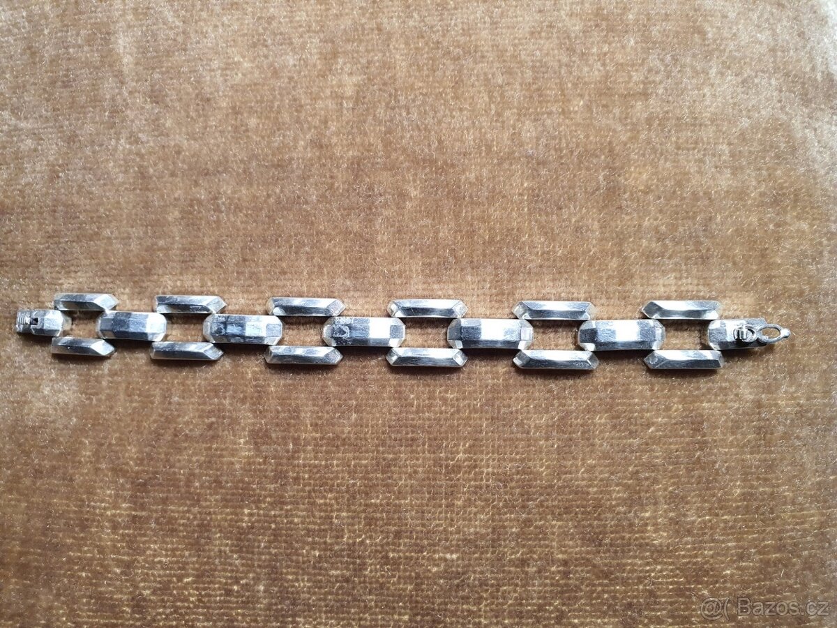 masivní stříbrný náramek, ART DECO - 5