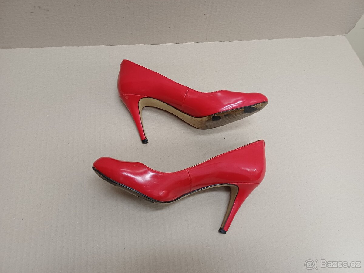 Červené lesklé lodičky vel.36 - 5