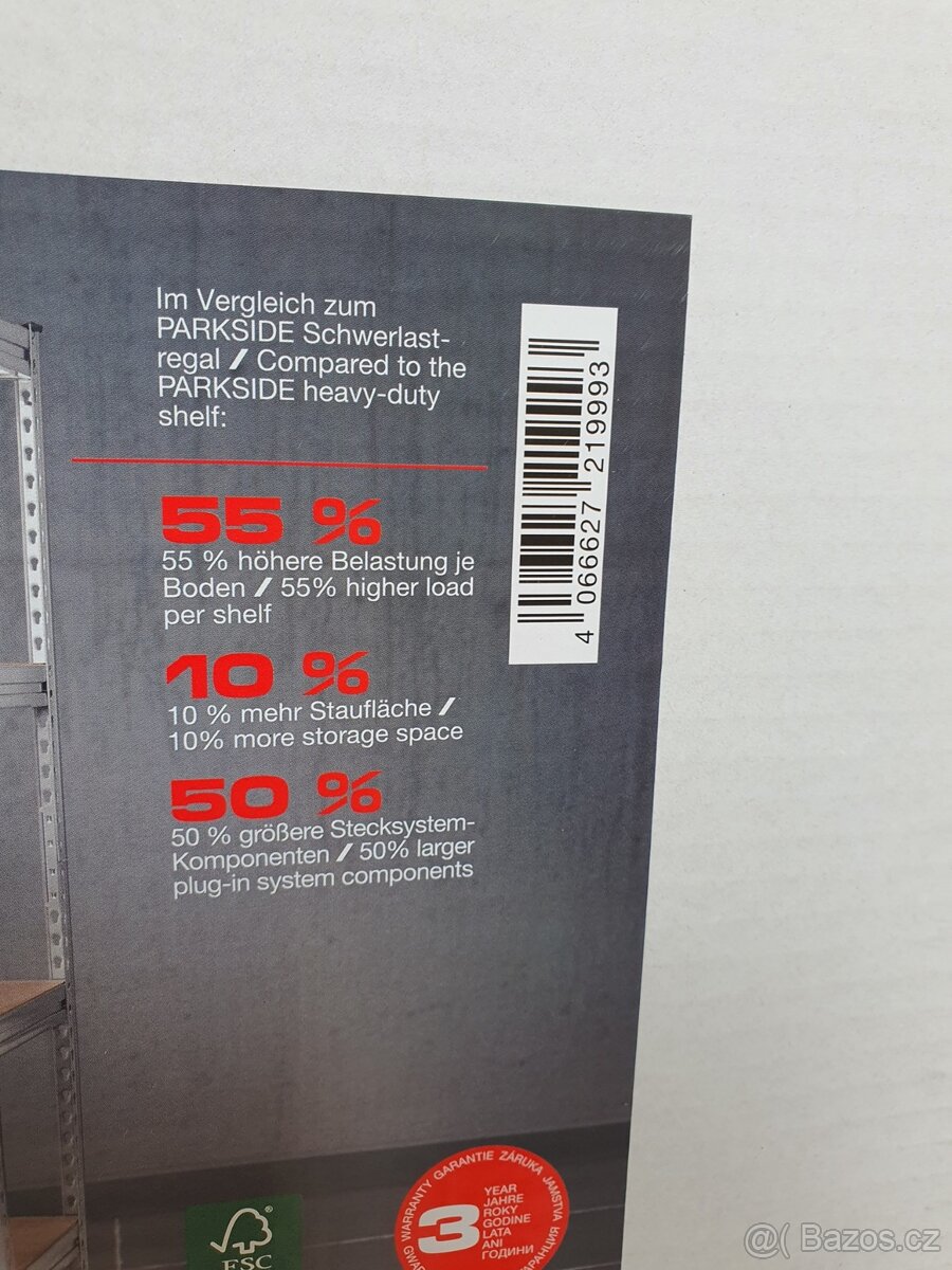 nový kovový těžký POZINK regál, 200 x 100 x 50 - 5