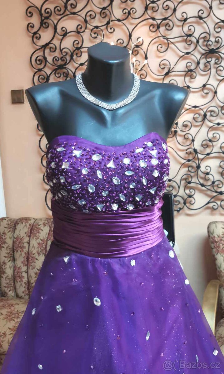 vel.34 TŘPYTIVÉ PLESOVÉ -MATURITNÍ ŠATY - 5