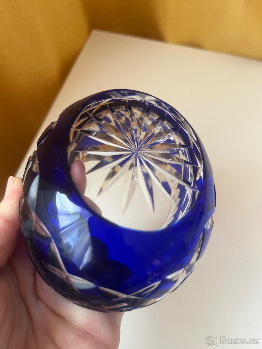 Broušená kobaltově modrá miska - 5