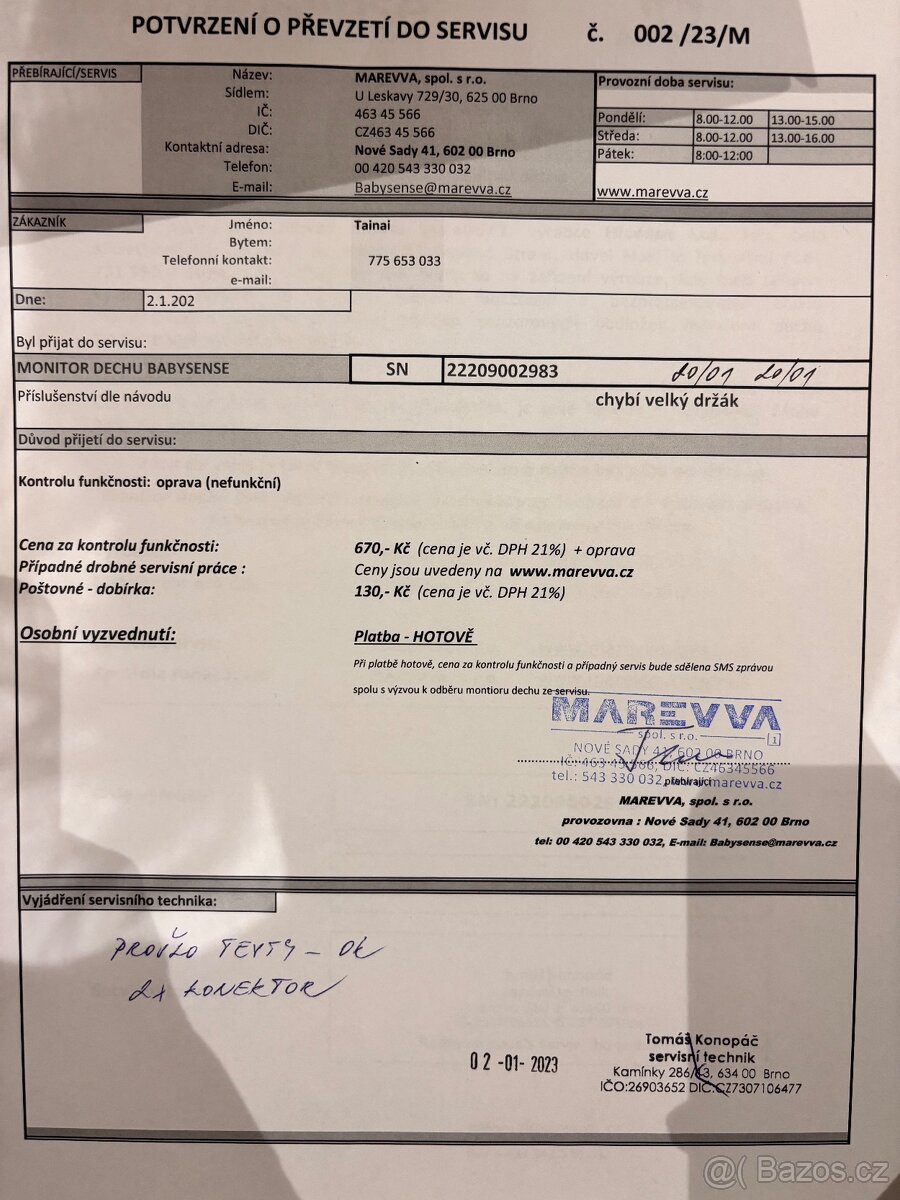 Monitoring dechu Babysense 2 pro - 5