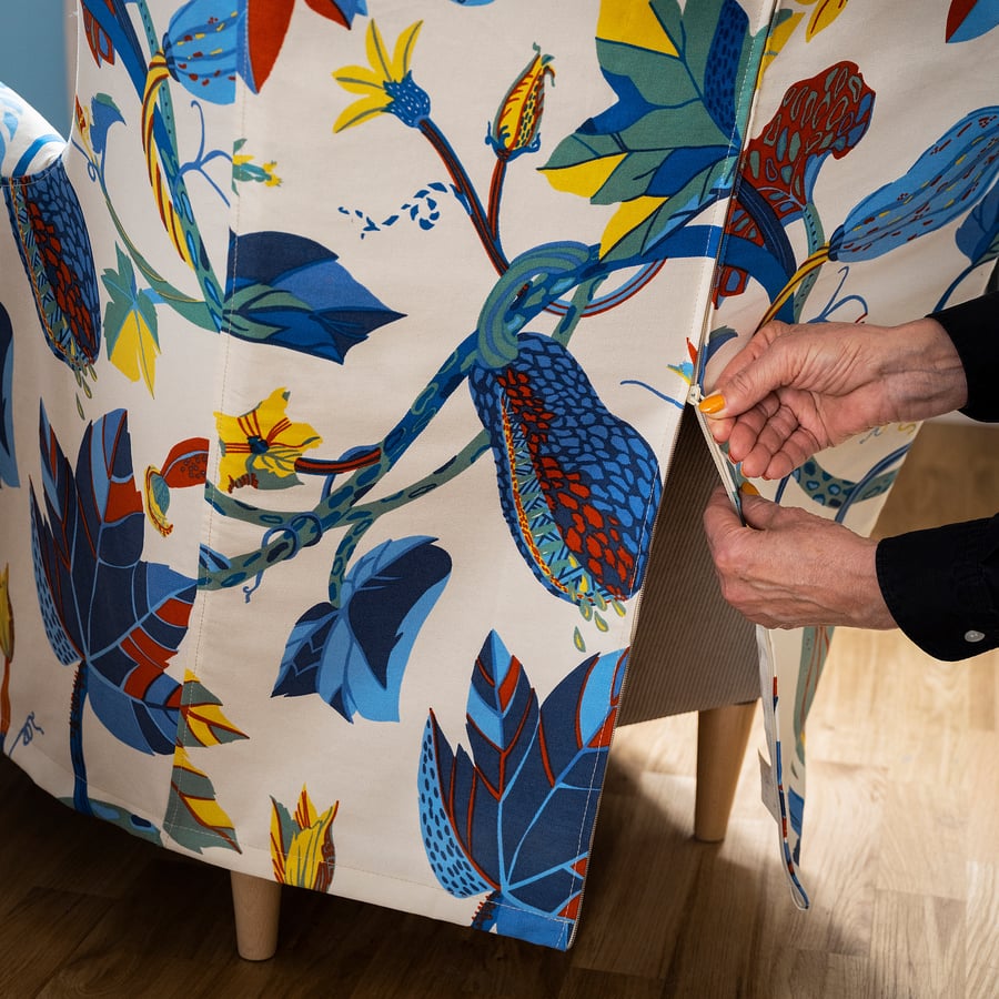 Nový potah křeslo a taburet IKEA Strandmon - 5