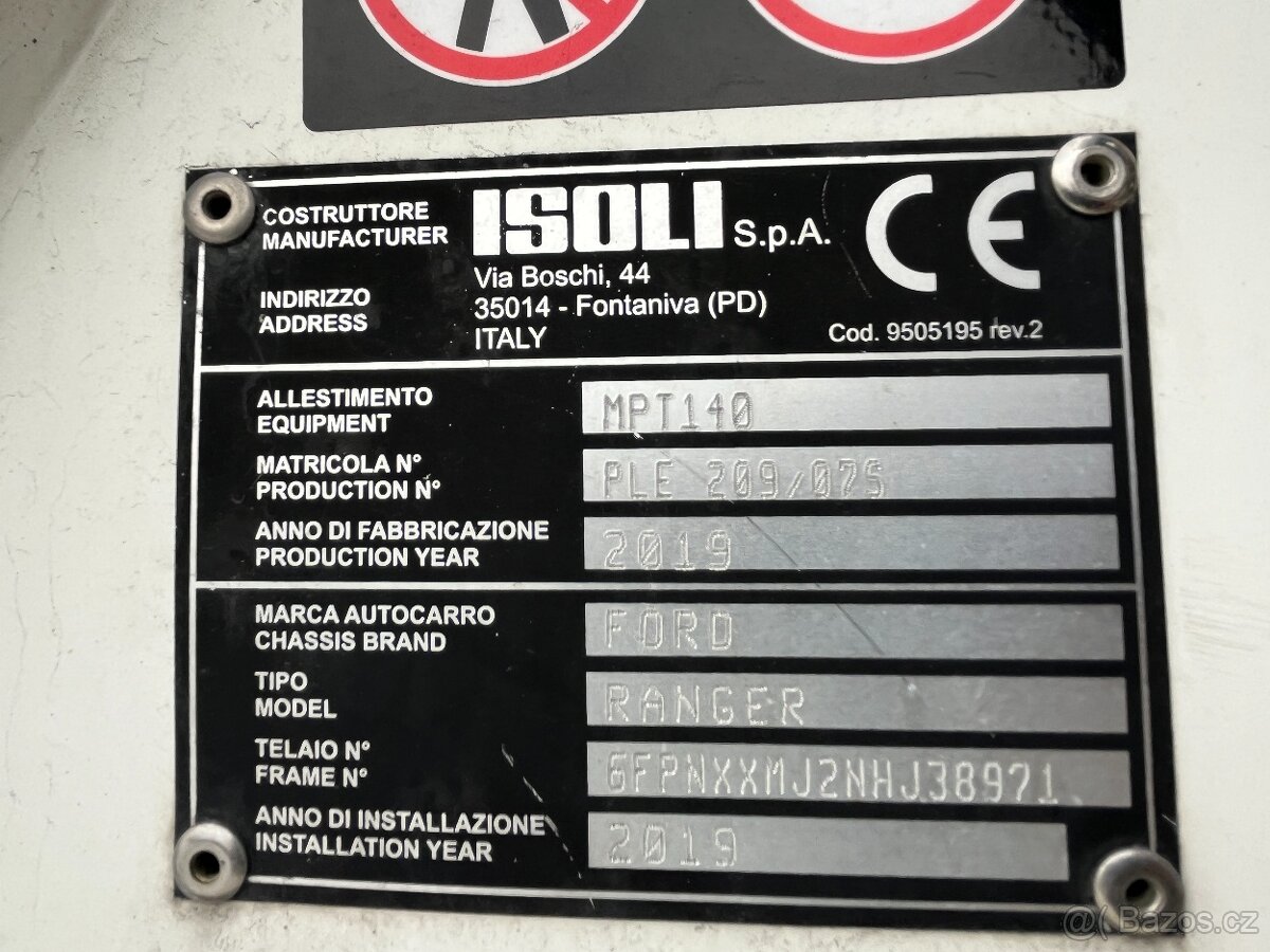 Montážní plošina ISOLI MPT140 FORD Ranger 4x4 - 5