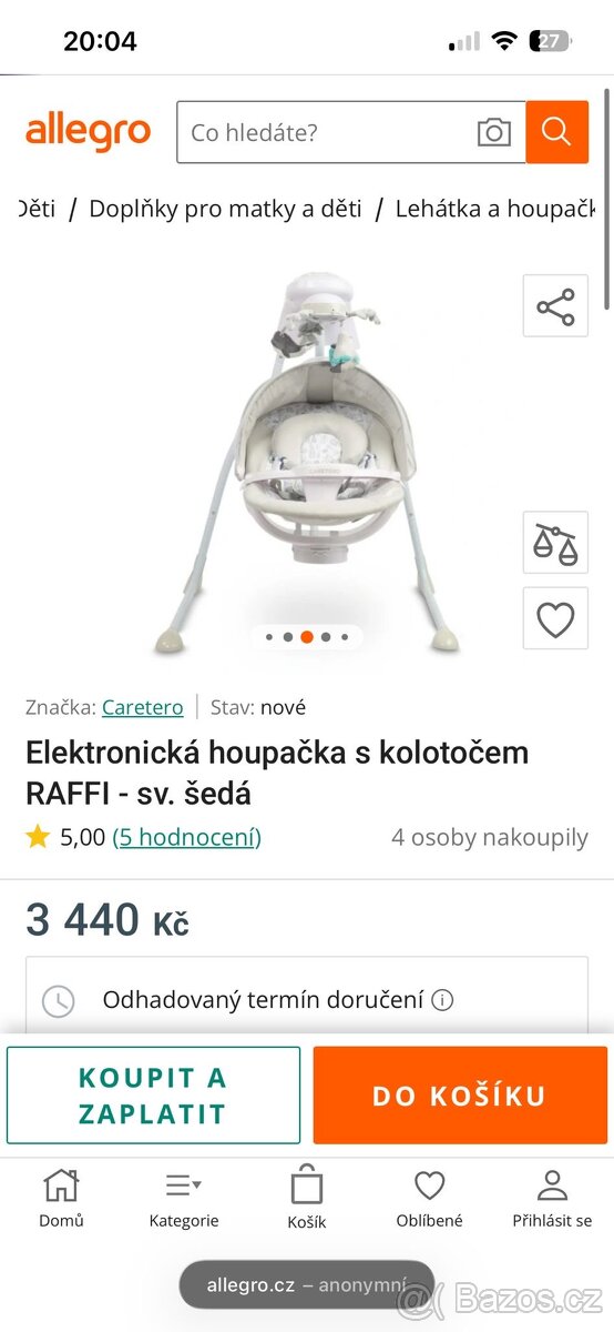 Elextrická houpačka Caretero Raffi - 5