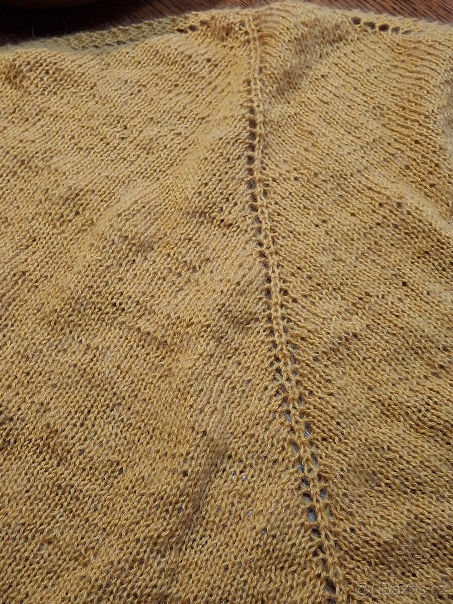 Pletený šátek hořčicové barvy - 5