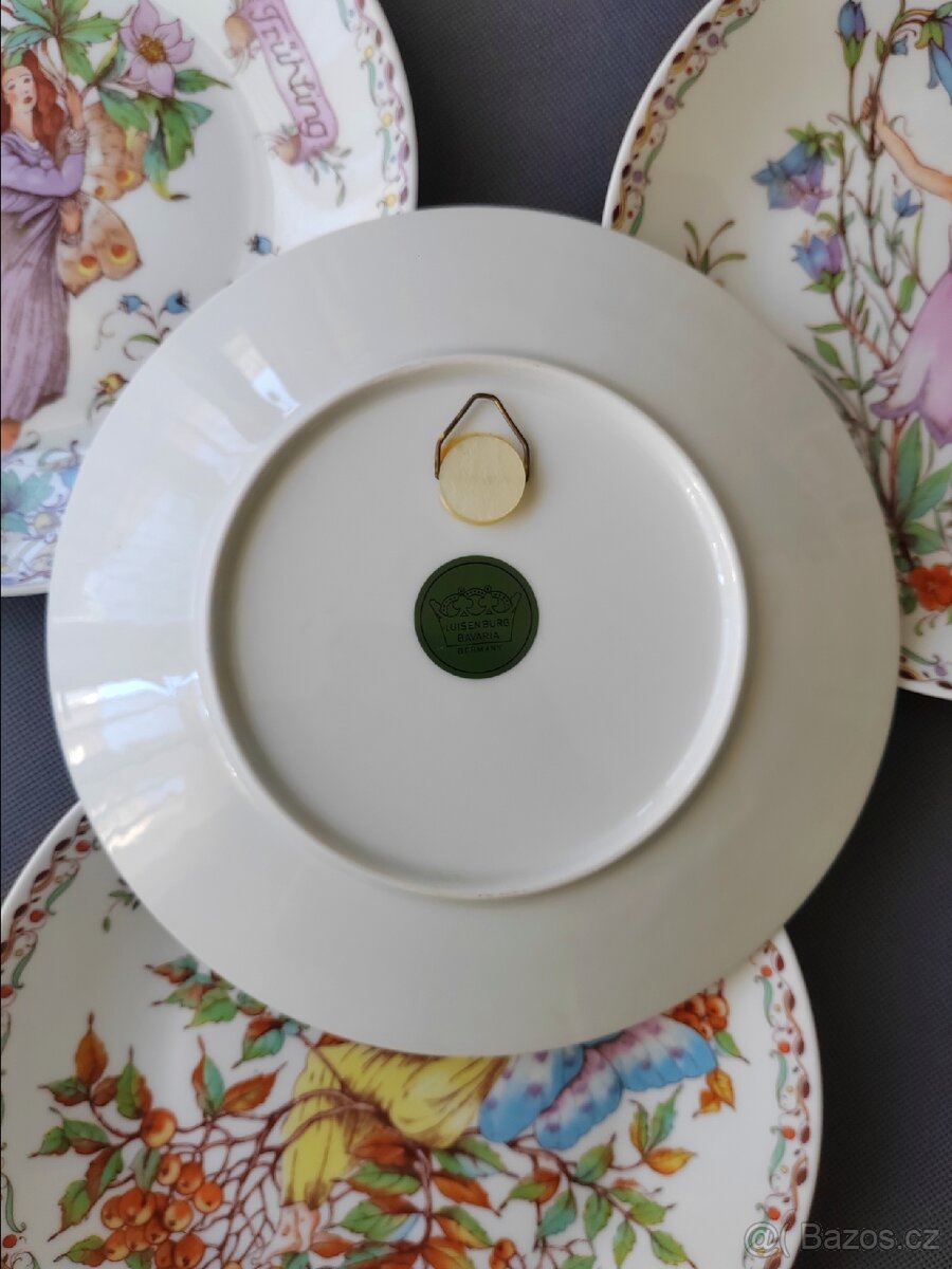 Exkluzivní sada 4 porcelánových talířů s vílími (Luisenburg) - 5