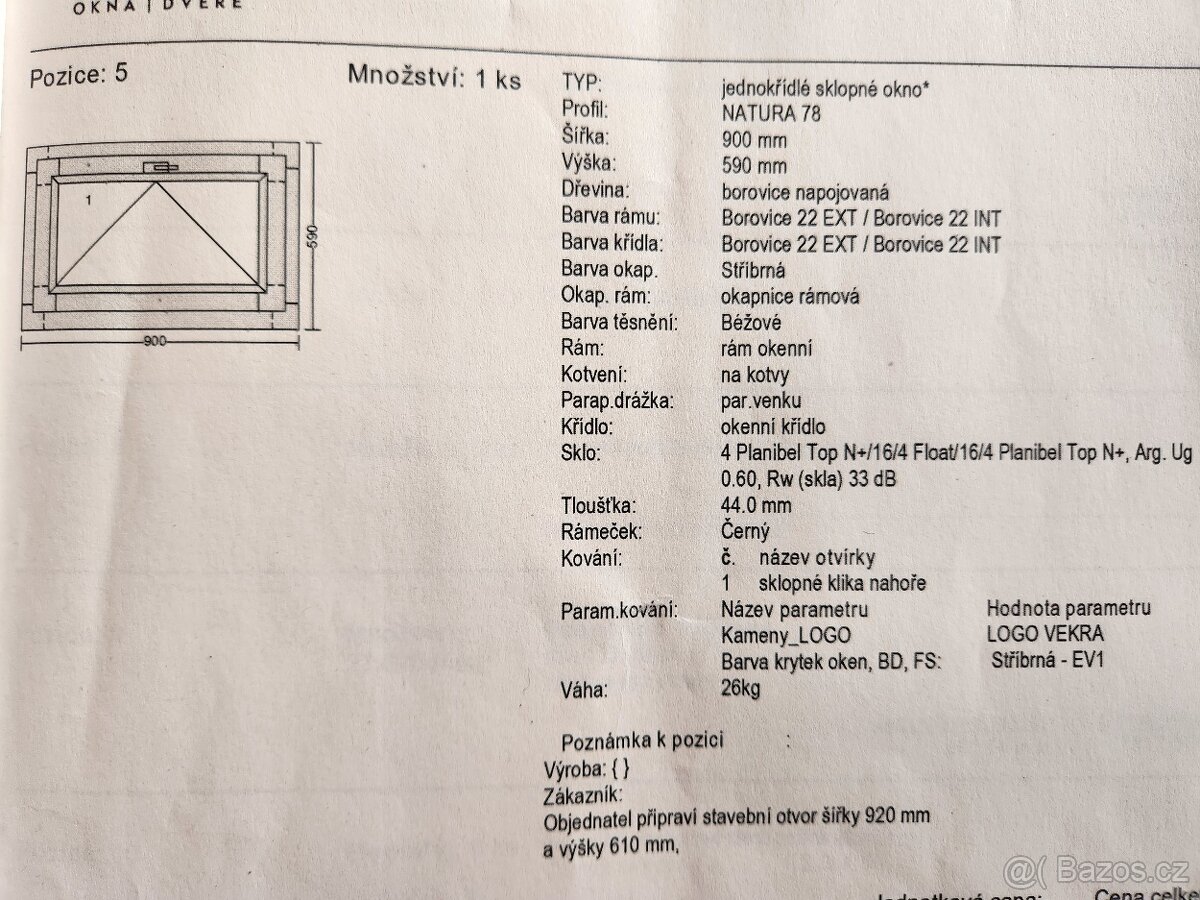 Prodám eurookna Vekra - 5