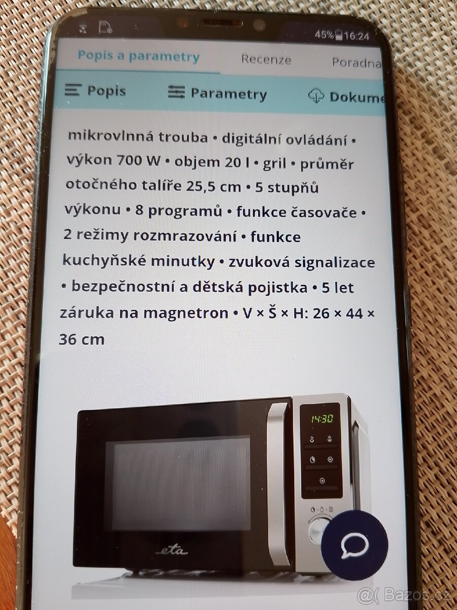 Mikrovlnná trouba ETA - 5