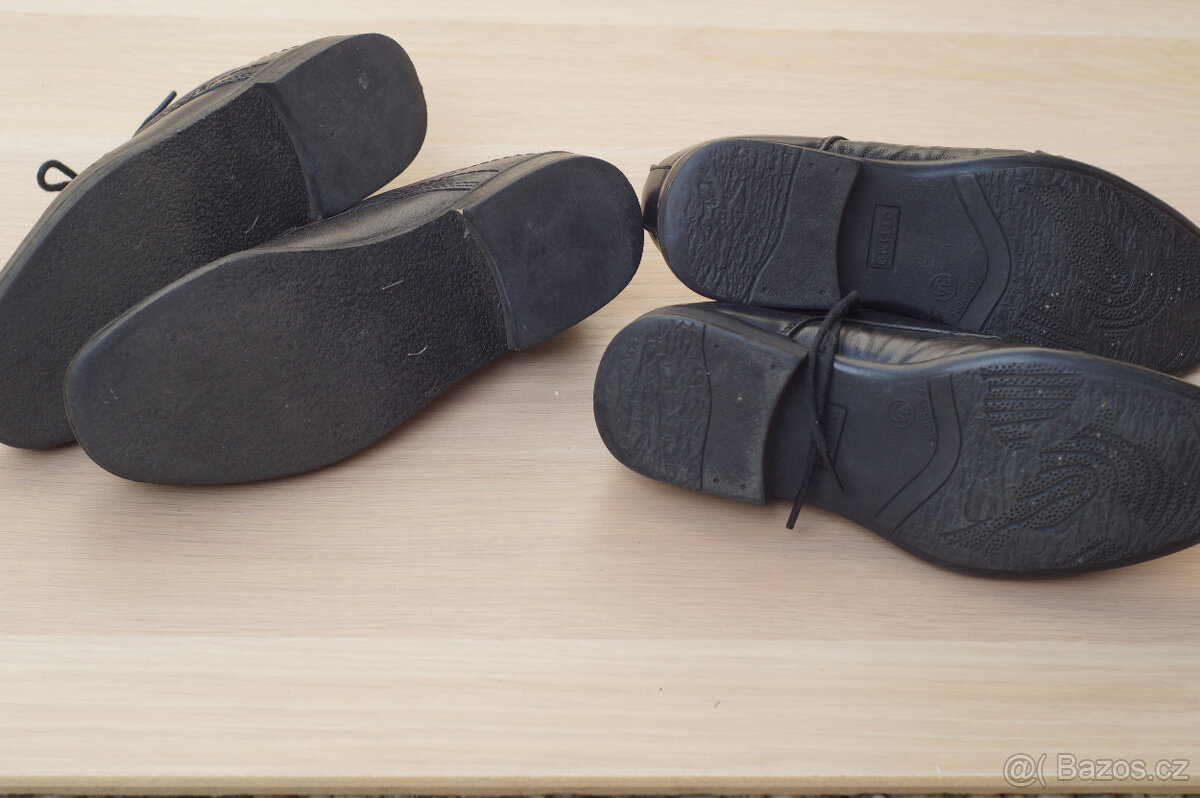 Černé společenské dětské boty vel. 34 kožené - 5