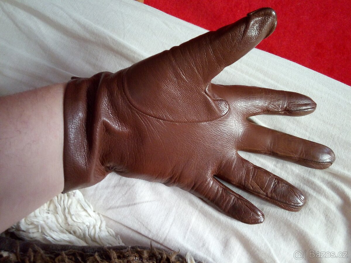 teplé rukavice,vintage rukavice,kožené rukavice - 5