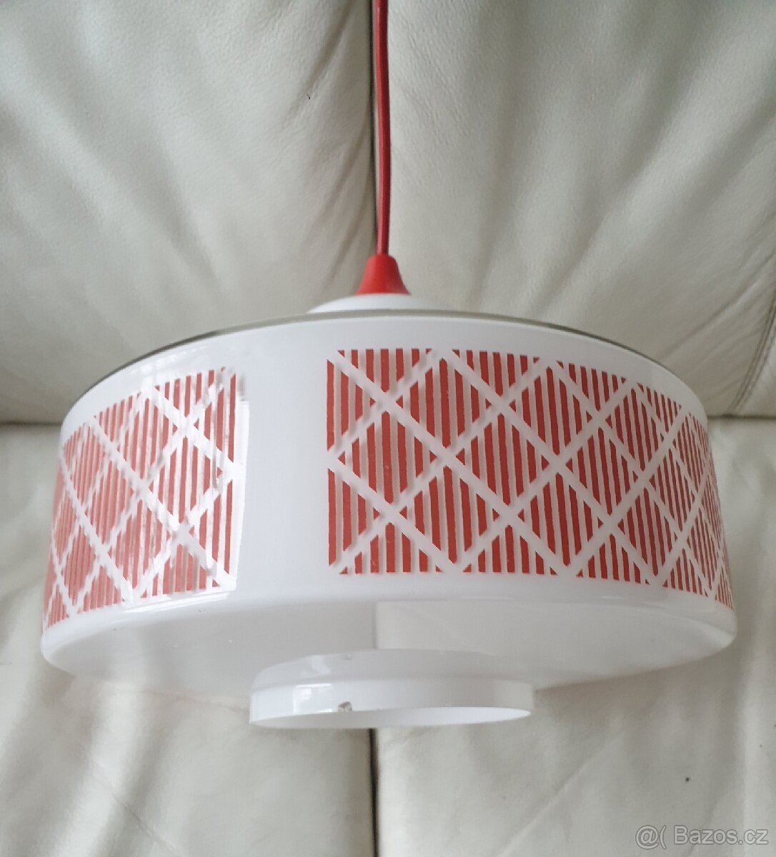 Retro kuchyňský lustr 70. léta - červená - 5