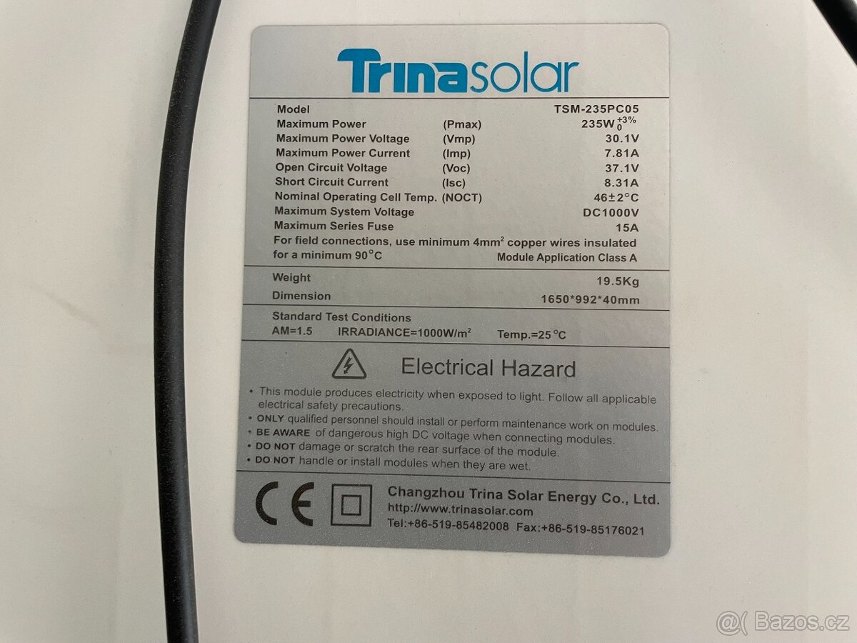 Solární panel Trina solar 235Wp -8ks - 5