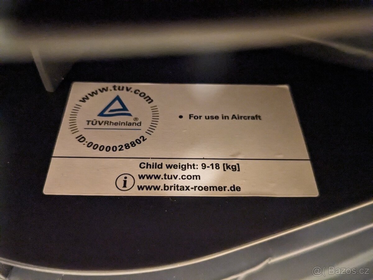Autosedačka Britax Romer Eclipse - vhodná do letadla - 5