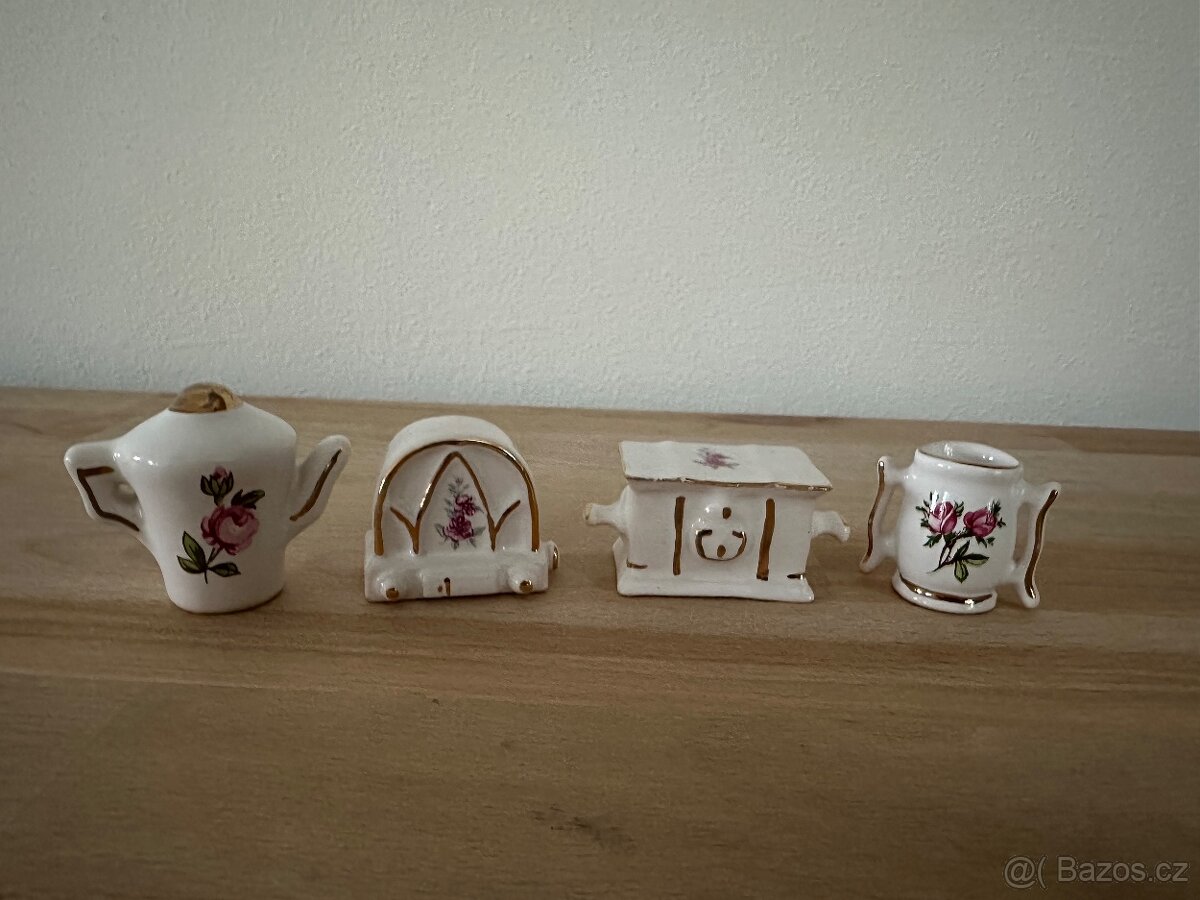 Retro miniatury + polička domeček. - 5