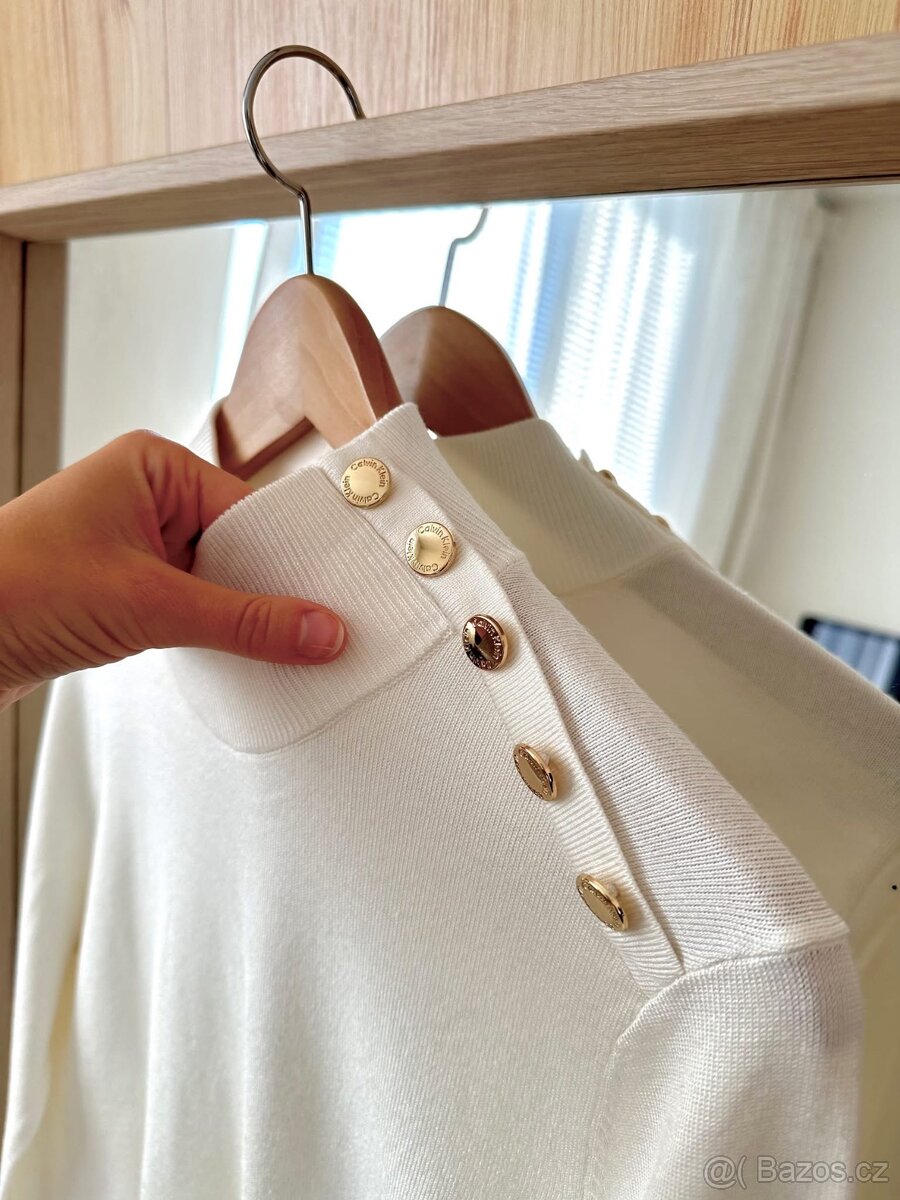 BÍLÝ ELEGANTNÍ SVETR / ROLÁK CALVIN KLEIN - 5