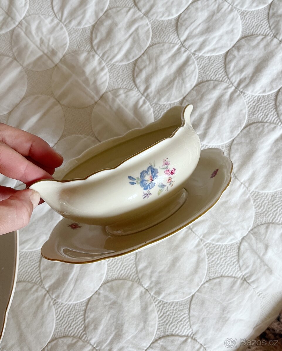 Sada porcelánu - omáčník, mísa a servírovací talíř - 5