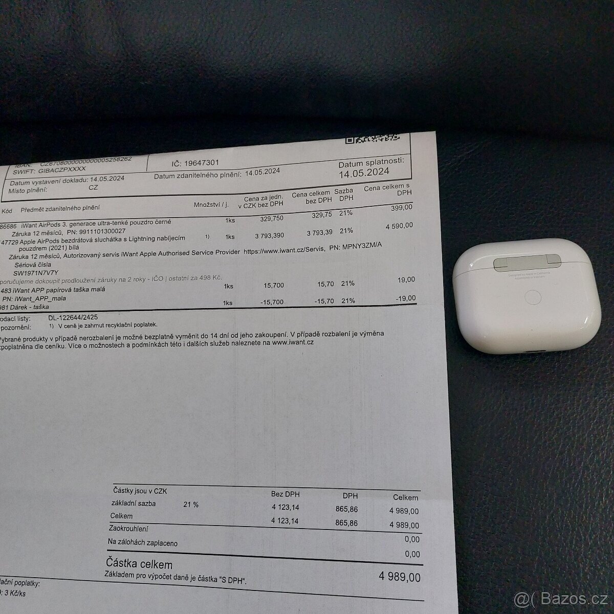 Sluchátka Apple AirPods, DOKLAD,ZÁRUKA,TOP STAV - 5