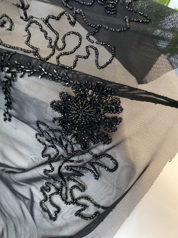 Guess plesové dlouhe pruhledne saty cerne 38 - 5