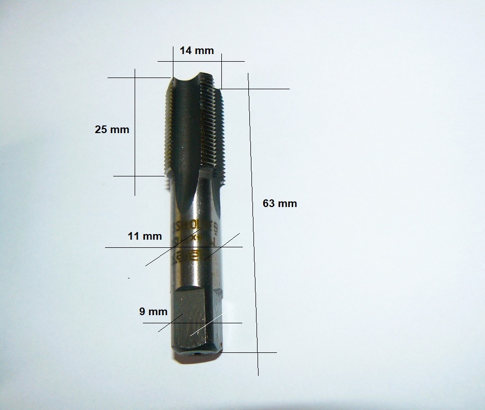 ZÁVITNÍK ruční sadový M14x1 III, I - HSS (NAREX, ČR) NOVÝ - 5