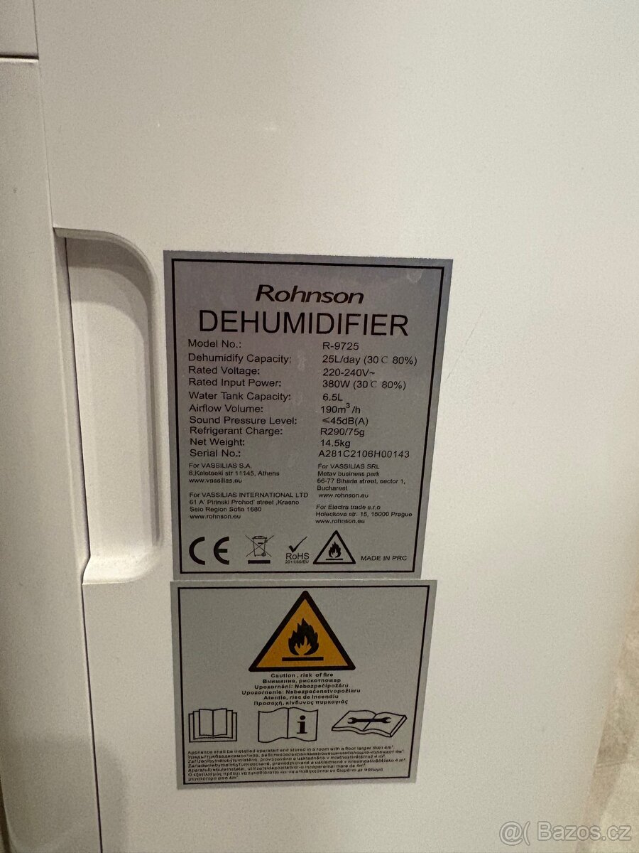 Odvlhčovač vzduchu Rohnson - 5
