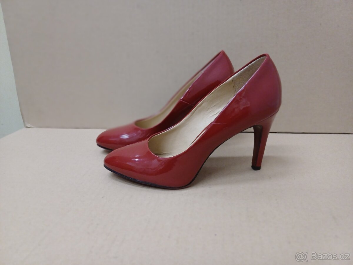 Vínové lakované lodičky vel.37 - 5