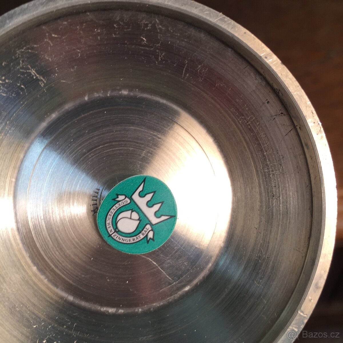 Cínový pohár pivní velká sklenice z cínu punc certifikát - 5