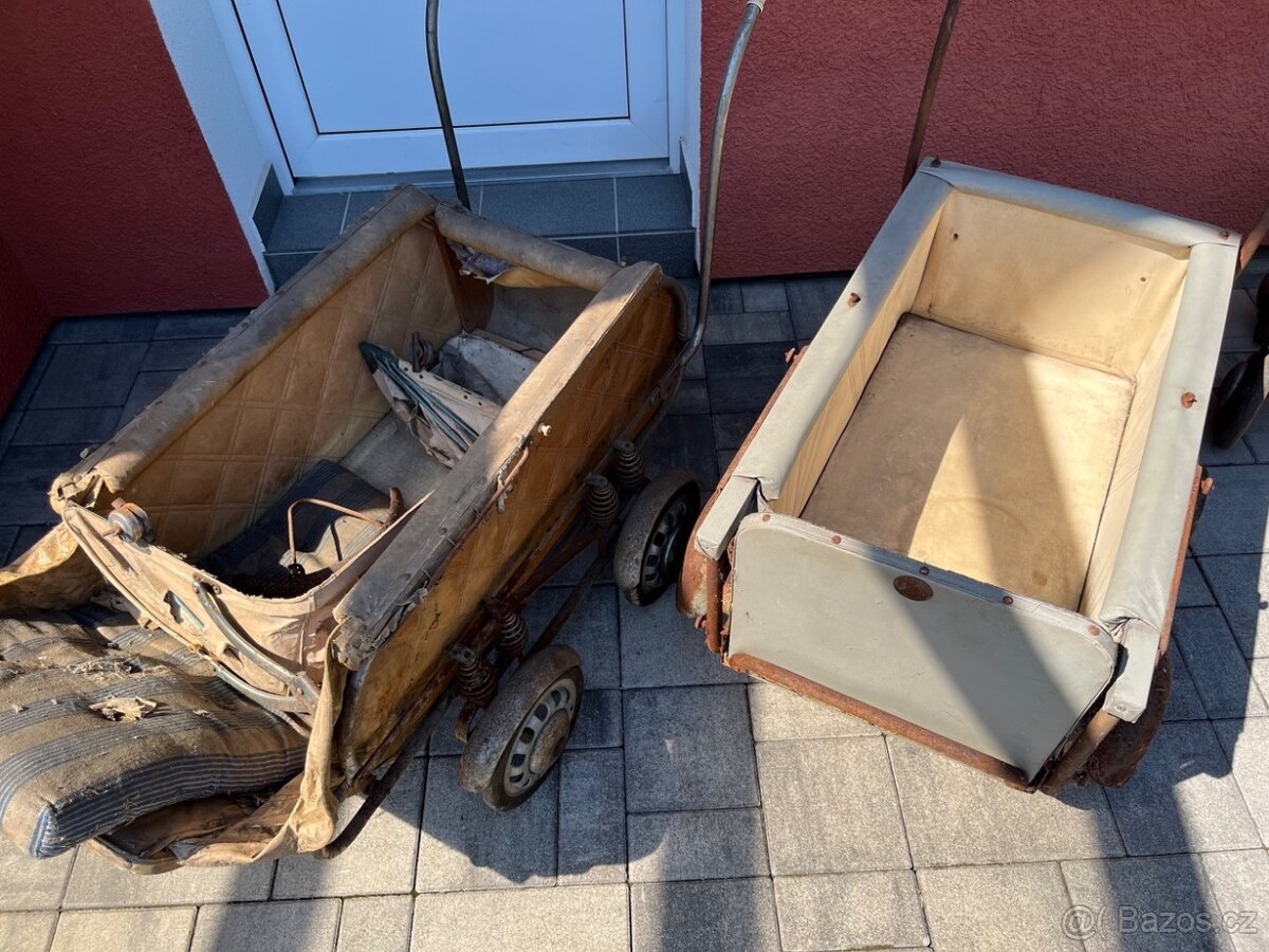 PRODÁM 4x STAROŽITNÝ KOČÁREK K RENOVACI - 5